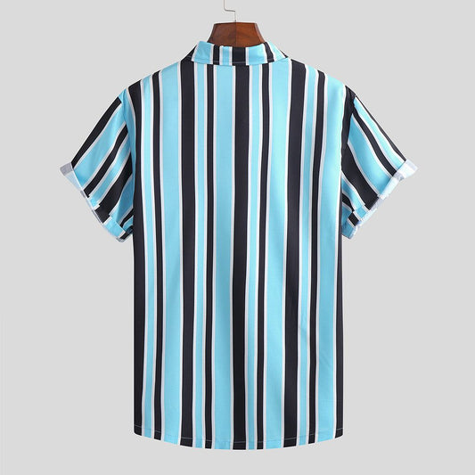 Crescent-Velocity Resort-Shirt in "Breathable-Sateen" with Integrated Kinetic-Stripes