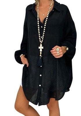 Breezy Summer Loungewear Blouse with Side Pockets