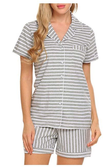 Aria Vintage-Print Short Pajama Suit