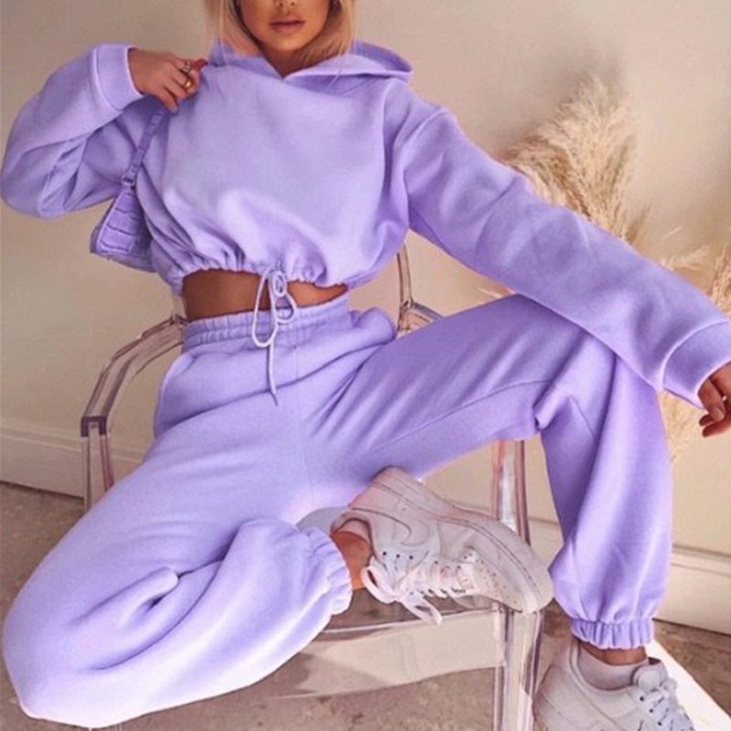 Alora Crop-Top Hoodie & Joggers Set