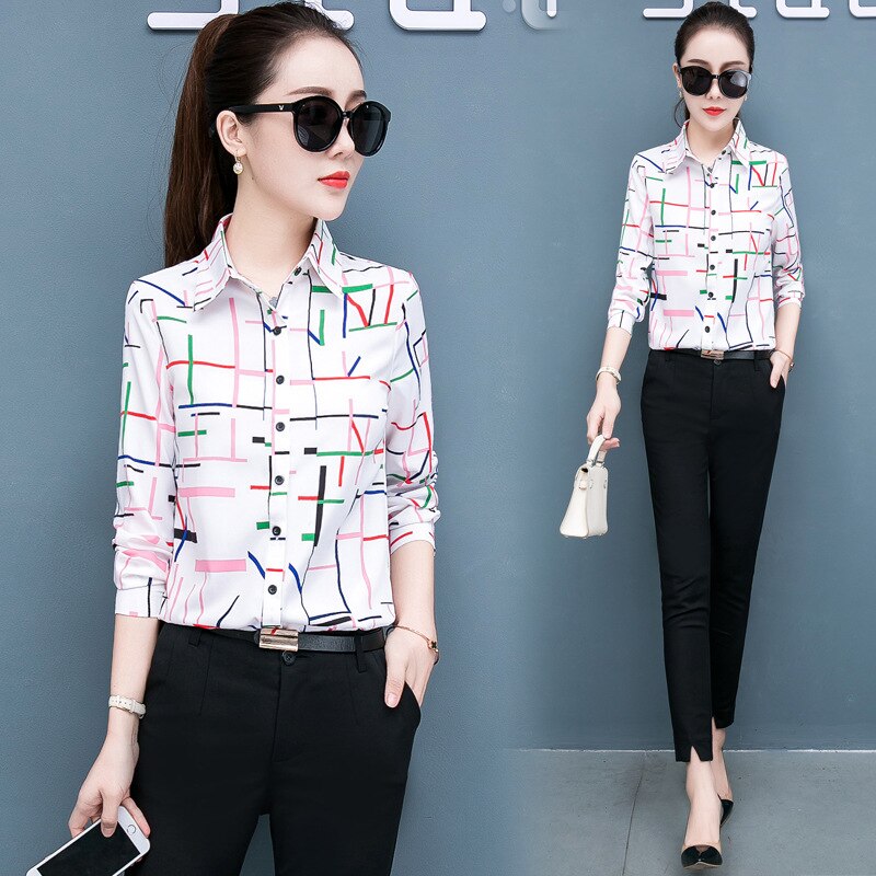 Modern Abstract Pattern Long Sleeve Office Shirt