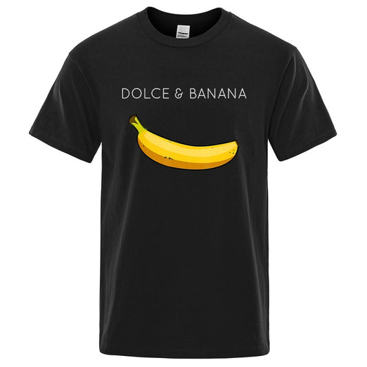 The Dolce-Banana Satirical-Tee with Architectural Pop-Inlay & Urban-Fit Shell
