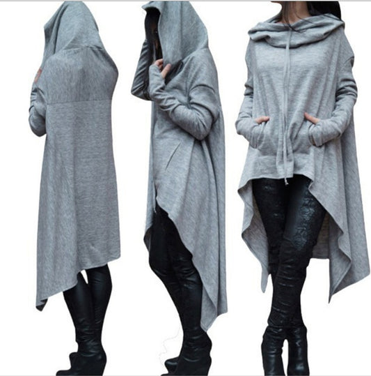 Nebula Shadow Oversized Cape-Pullover with Sculptural Hood Detail