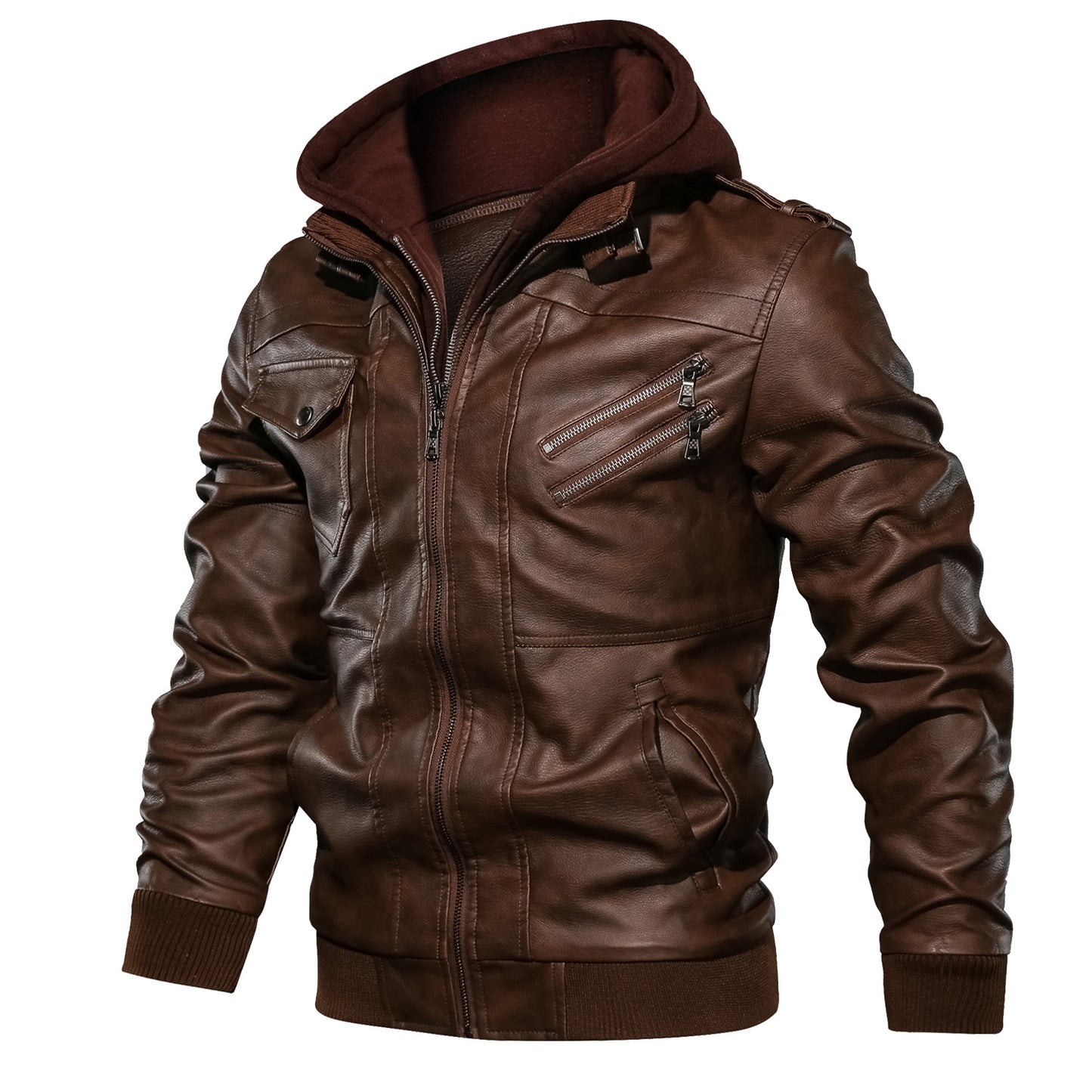 Cyber-Biker Statement-Outerwear with High-Density Tactical-Inlay & Sculptural Collar