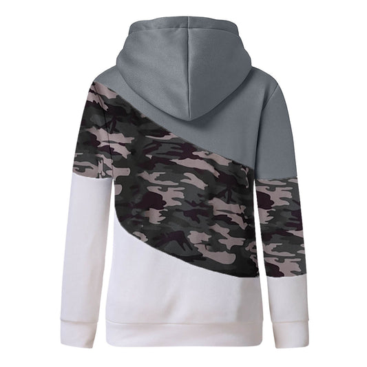 Sophisticated Triple-Tone Sweatshirt with Oversized Drape Collar