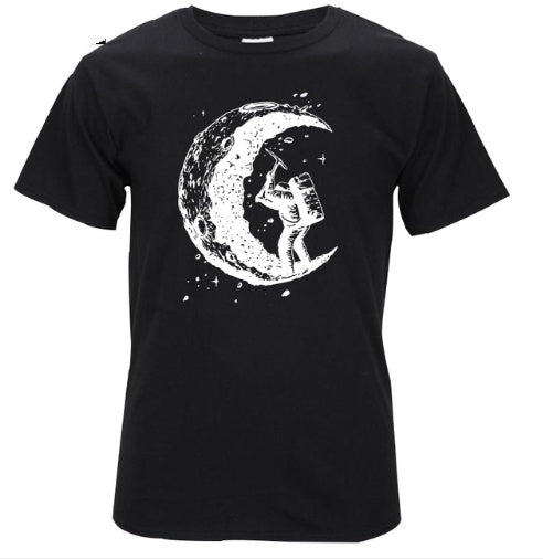 The Lunar-Miner Tee with Architectural Moon-Crest & Urban-Oversize Shell