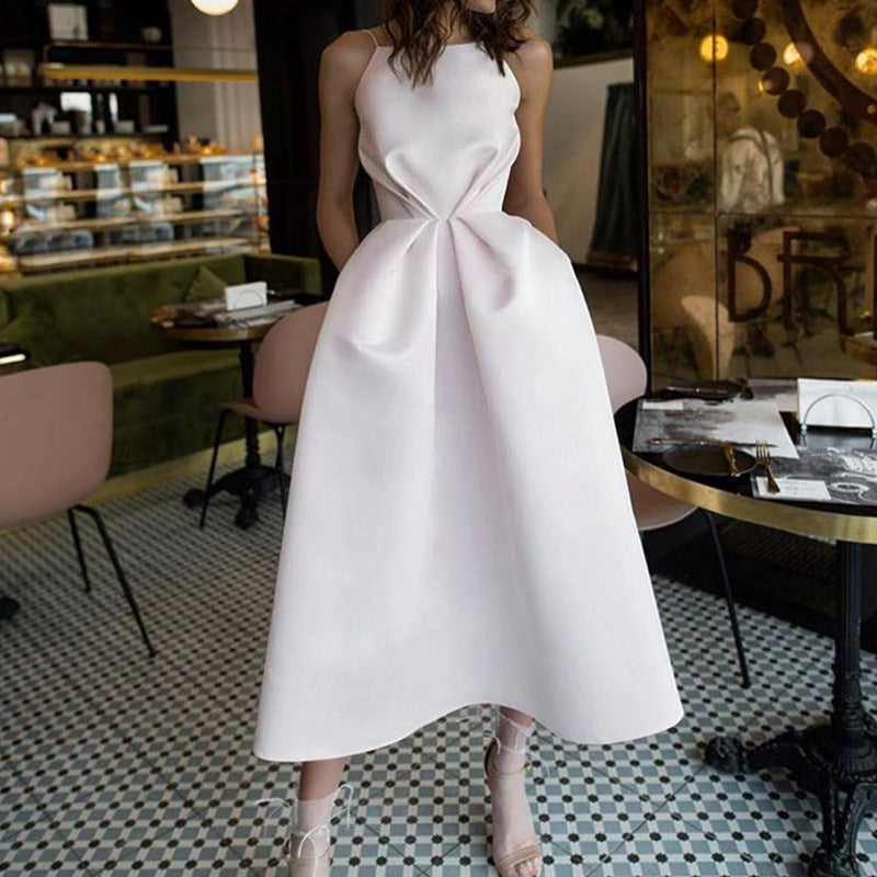 Iris Structured Halter Cocktail Dress