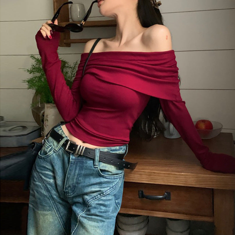 Midnight Muse Off-Shoulder Draped Top
