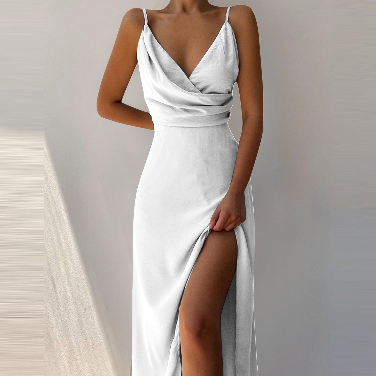 Modern Glamour Sleeveless Slit Dress for Evening Galas