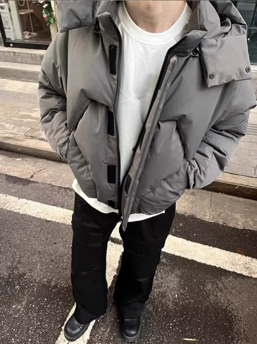 Cloud-Fortress Statement-Outerwear with High-Density Matte-Grid & Sculptural Collar