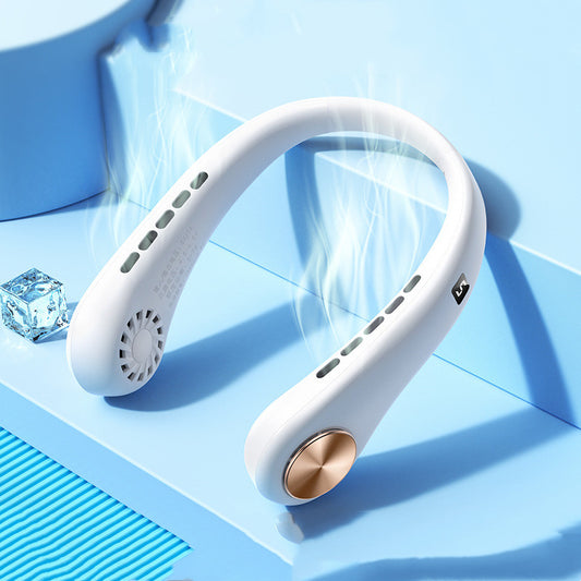 Premium Bladeless Neck Fan – Rechargeable Wearable Air Cooler