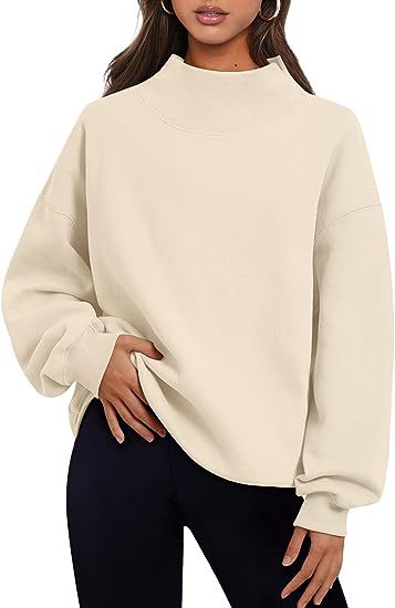 Modern Mock-Neck Oversized Sweatshirt in Premium Thick Fleece