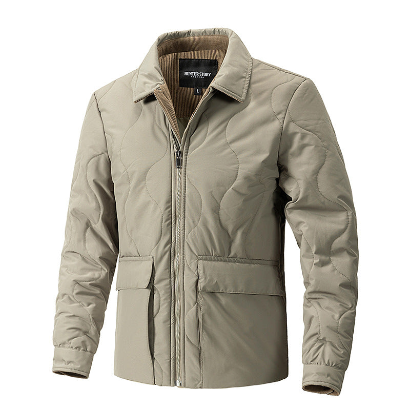 Cavalry-Vanguard Statement-Outerwear with High-Density Wave-Grid & Sculptural Pockets