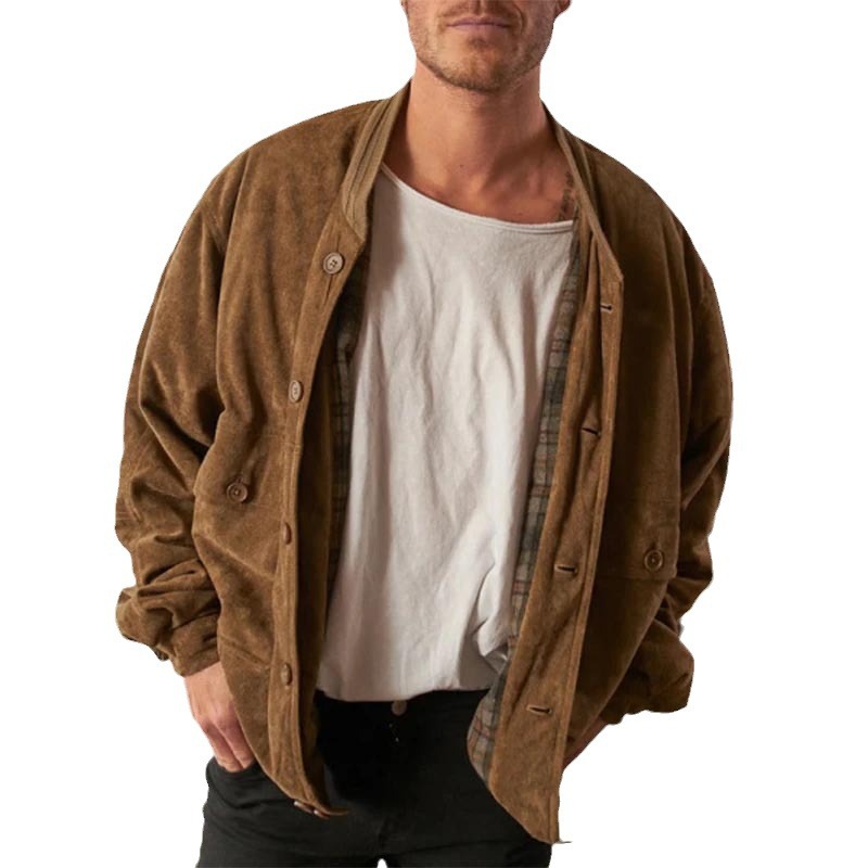The Suede-Monolith Jacket with Architectural Cardigan-Cut & Urban-Suede Shell