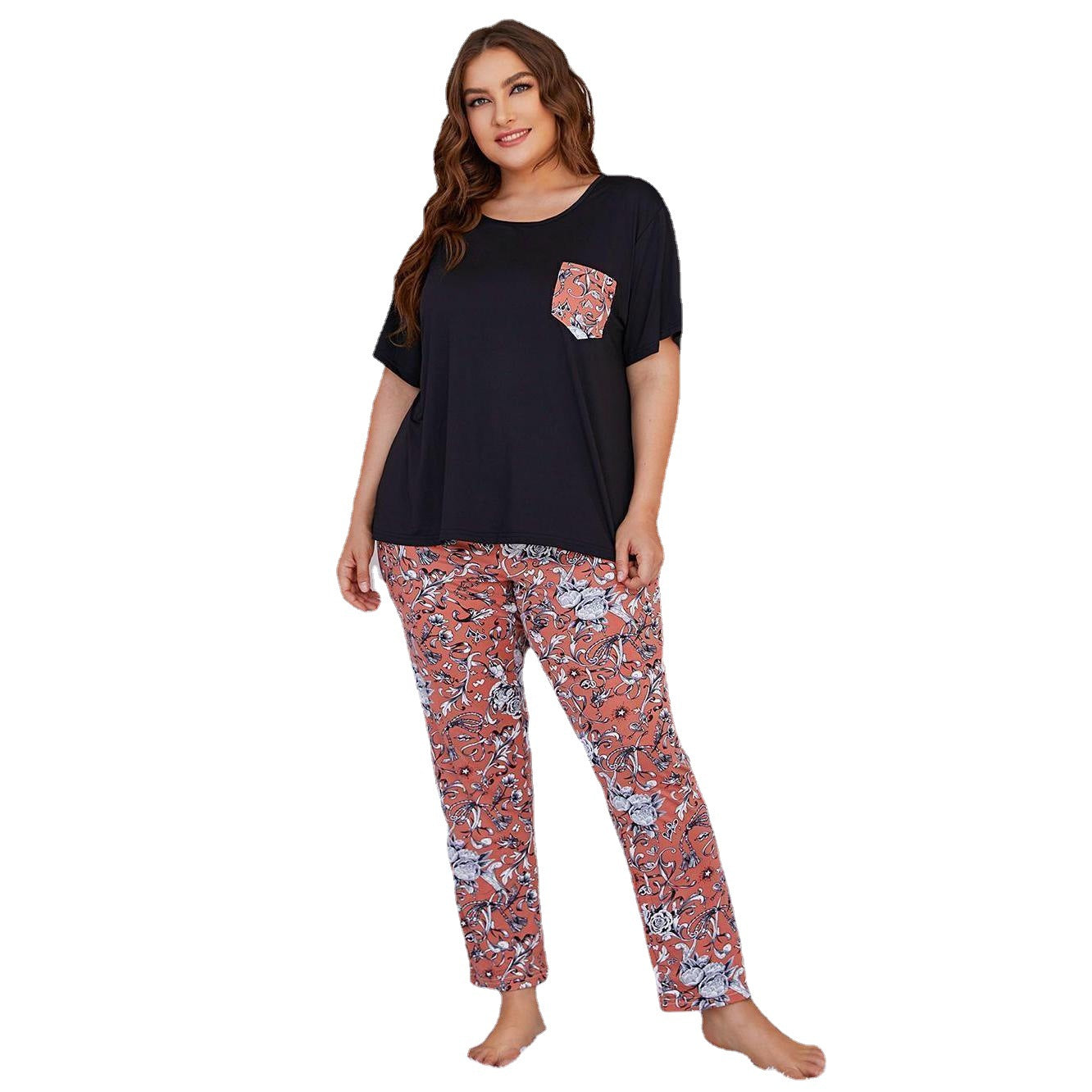The Floral-Bridge Lounge-Duo with Integrated Pocket-Accent & Tapered Botanical-Leg