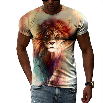 The Apex-Lion Tee with Architectural Portrait-Inlay & Urban-Muscle Fit