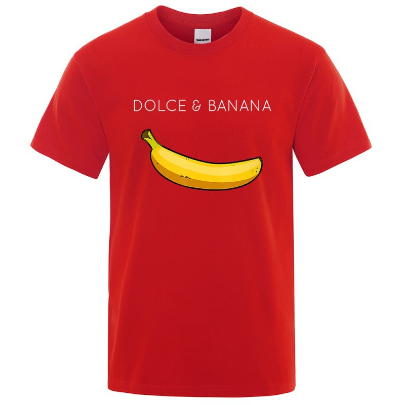 The Dolce-Banana Satirical-Tee with Architectural Pop-Inlay & Urban-Fit Shell