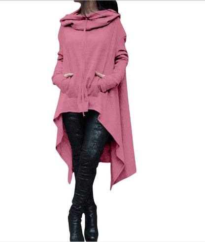 Nebula Shadow Oversized Cape-Pullover with Sculptural Hood Detail