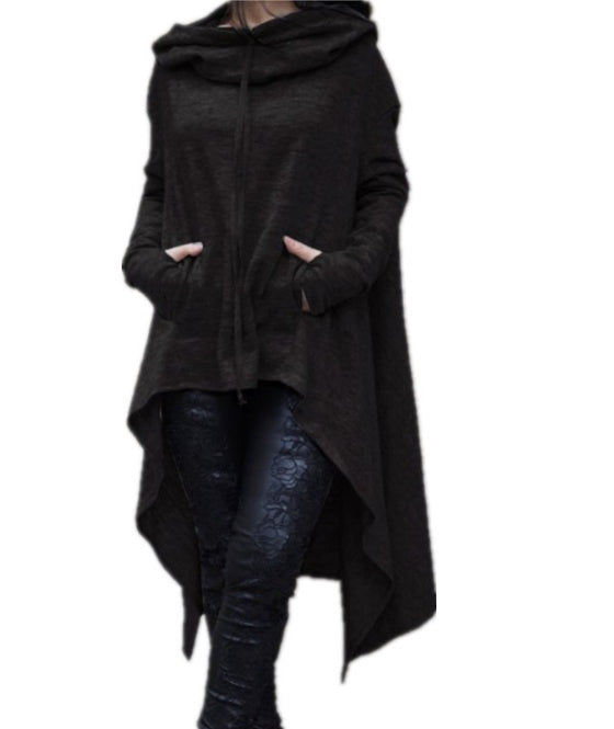 Nebula Shadow Oversized Cape-Pullover with Sculptural Hood Detail