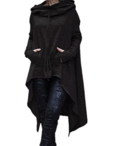 Nebula Shadow Oversized Cape-Pullover with Sculptural Hood Detail