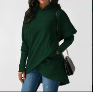 Cipher Shadow Batwing Pullover with Geometric Overlap Detail