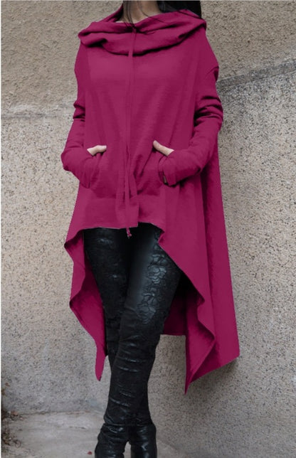 Nebula Shadow Oversized Cape-Pullover with Sculptural Hood Detail