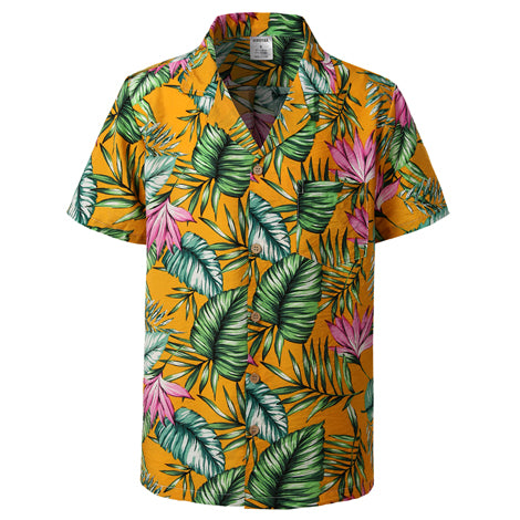 The Fern-Mosaic Shirt with Architectural Botanical-Inlay & Urban-Flow Shell