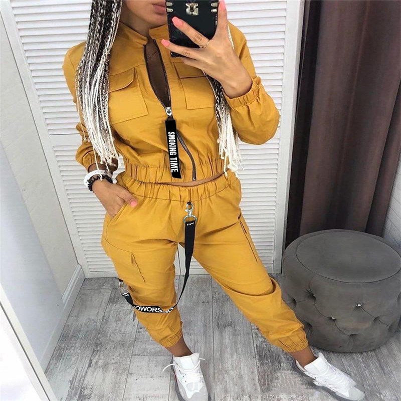 Vector-Zero Utility Co-ord with Bold "Smoking Time" Ribbon