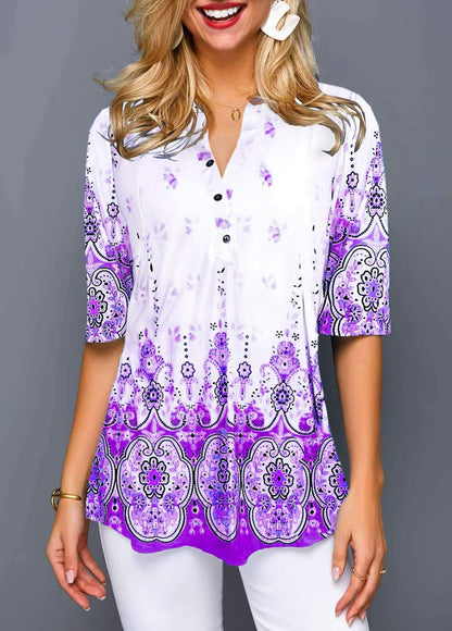 Vibrant Floral Mandalas Flowy Tunic