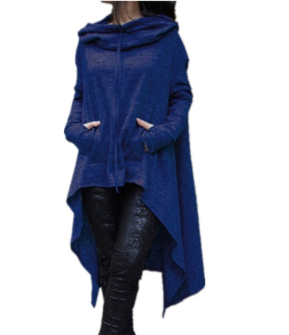 Nebula Shadow Oversized Cape-Pullover with Sculptural Hood Detail