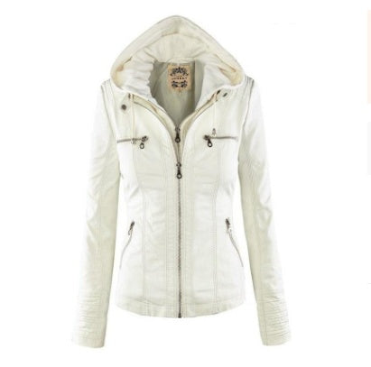 Urban Outlaw Cropped Biker in Soft-Touch Faux-Grain with Detachable Layering