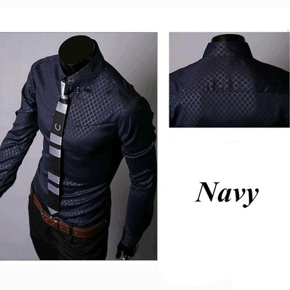 Boardroom-Vanguard Statement-Shirt with High-Contrast Button-Down & Tapered-Frame