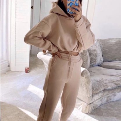 Alora Crop-Top Hoodie & Joggers Set