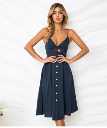 Modern Boho A-Line Midi Dress for Sunny Getaways