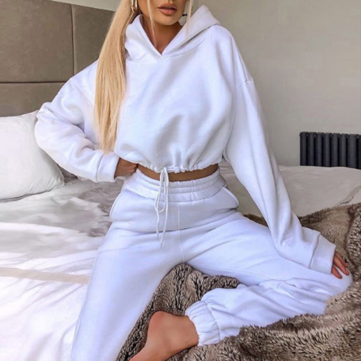 Alora Crop-Top Hoodie & Joggers Set