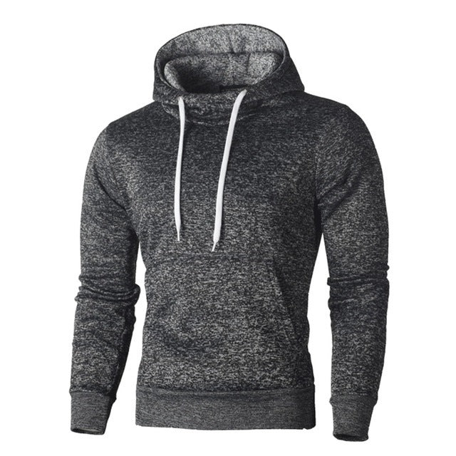 Vanguard-Marl Statement-Pullover with High-Density Granite-Grid & Sculptural Hood
