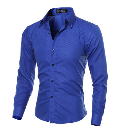 Boardroom-Vanguard Statement-Shirt with High-Contrast Button-Down & Tapered-Frame