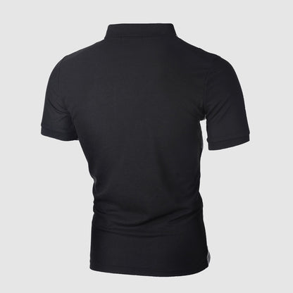 Crescent-Mosaic Polo in "Zero-Wrinkle" Tech-Knit with Integrated Geometric-Frame