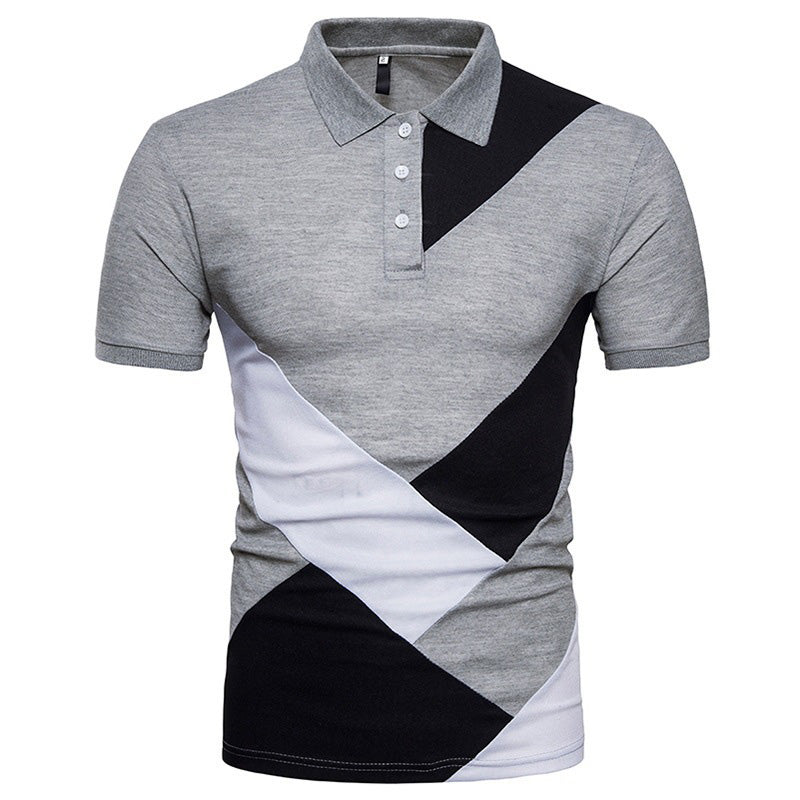 Crescent-Mosaic Polo in "Zero-Wrinkle" Tech-Knit with Integrated Geometric-Frame