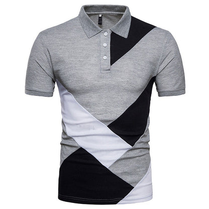 Crescent-Mosaic Polo in "Zero-Wrinkle" Tech-Knit with Integrated Geometric-Frame