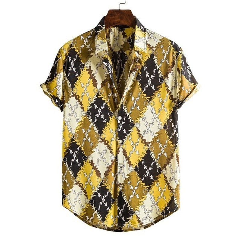 The Baroque-Matrix Shirt with Architectural Filigree-Argyle & Urban-Flow Shell
