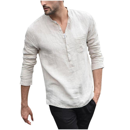 Essential-Voyage Resort-Shirt with High-Contrast Pearl-Buttons & Sculptural Hem