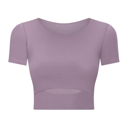 Aura Naked Feel Cut-Out Gym Crop Top