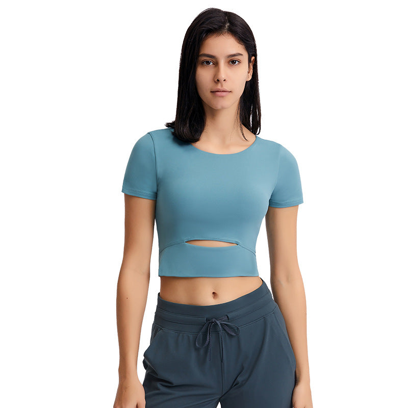 Aura Naked Feel Cut-Out Gym Crop Top