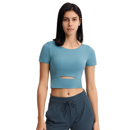 Aura Naked Feel Cut-Out Gym Crop Top