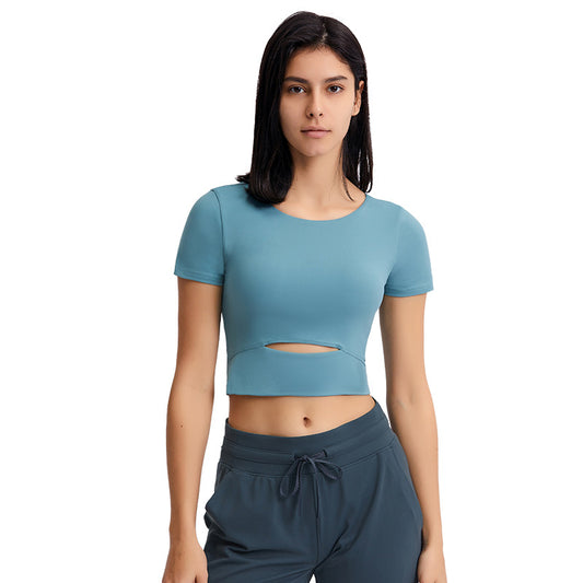 Aura Naked Feel Cut-Out Gym Crop Top