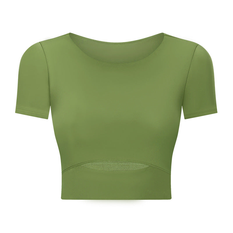Aura Naked Feel Cut-Out Gym Crop Top