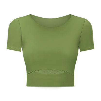 Aura Naked Feel Cut-Out Gym Crop Top