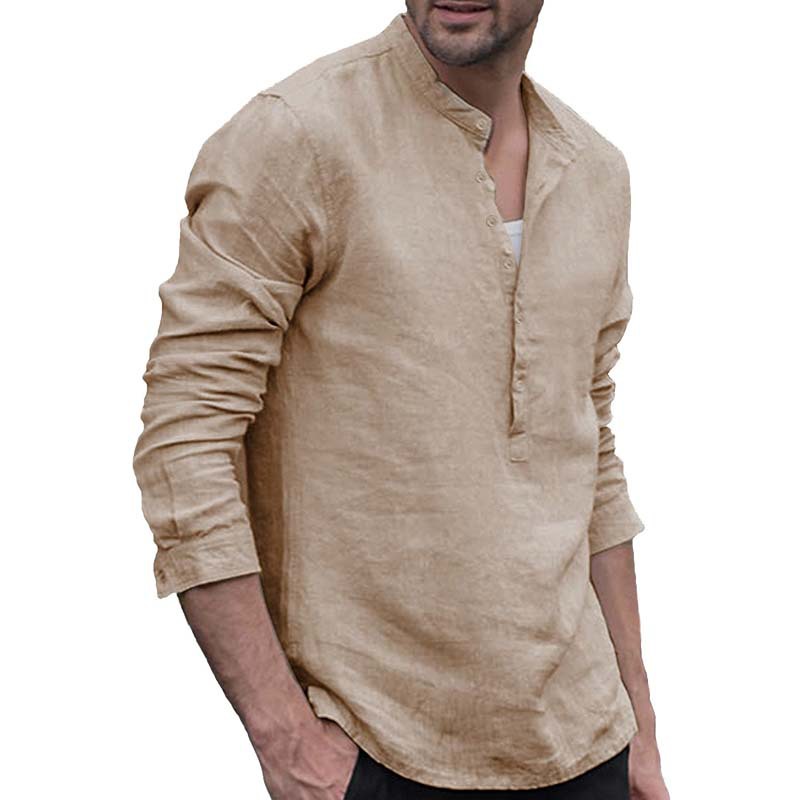 Essential-Voyage Resort-Shirt with High-Contrast Pearl-Buttons & Sculptural Hem