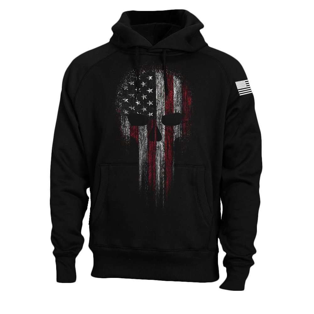 Vigilante-Vanguard Statement-Pullover with High-Contrast Tactical-Grid & Sculptural Hood